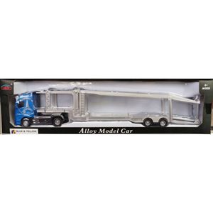 تریلی حمل خودرو آبی مدل بنز آکتروس 1:50 Trailer Model Benz Actros_اسباب بازی